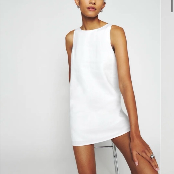 Reformation- White Sleeveless Shift Dress - Clean Minimal Style - Picture 2 of 7